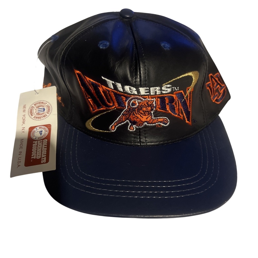 Vintage Auburn Tigers black Hat Cap Strapback Signatures Tiger Eye Logo